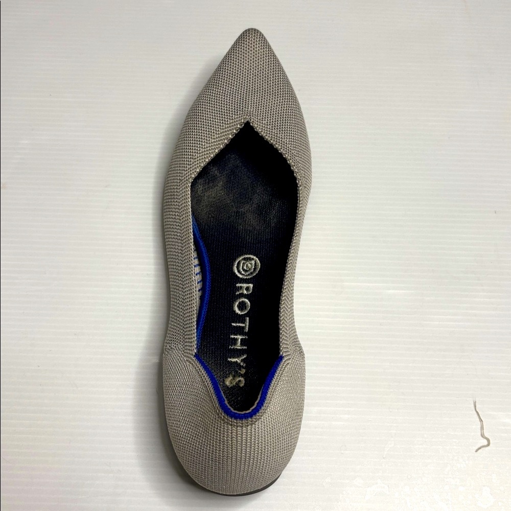 Rothy's Flax Birdseye Gray and Blue Pointed Toe Flats - Picture 5 of 10